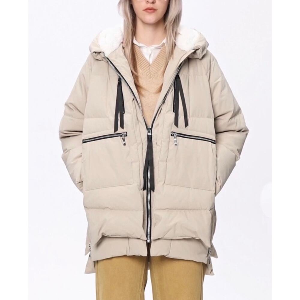Orolay Women's Thickened Down Puffer Jacket Cream Size Small